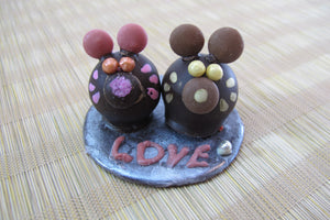 Sam and Eva Chocolate Mice Couple Set - "LOVE" Edit