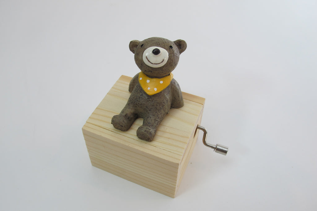 Teddy Bear Hand Crank Music Box