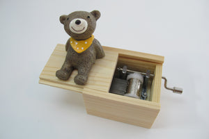 Teddy Bear Hand Crank Music Box